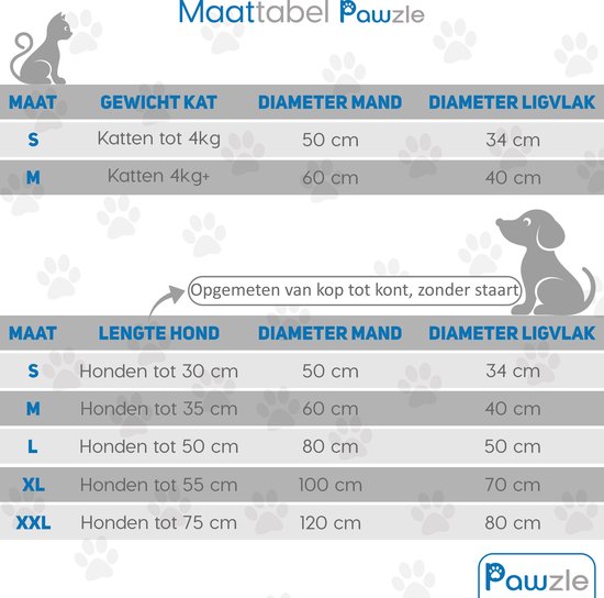Pawzle Hondenmand - Donut Hondenkussen - Kattenmand - Bed voor Honden & Katten - Wasbaar - 120cm - Zwart