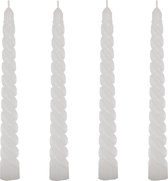 Comforder Set van 4 Gedraaide Kaarsen - 19cm Wit - Lange Draai Dinerkaarsen - Swirl/Twist Candles
