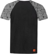 T-shirt zwart dierenhoofdjes grijs maat 48