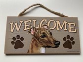Welkomstbordje hond - Whippet/windhond - Welcome