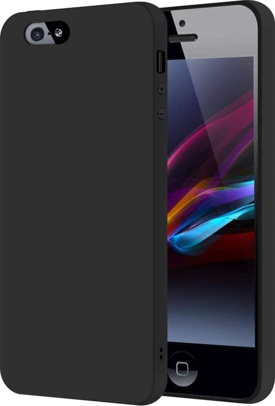 Coque souple en TPU Zwart Coque en silicone + 3 protections d'écran en Glas - Ce produit est compatible avec : iPhone 5C