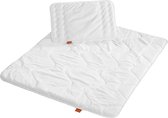 sleepling Ensemble lit Bébé moyen mono toute l'année couette 100 x 135 cm et kussen plat 40 x 60 cm, blanc