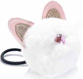 élastique à cheveux Cat Cat pompon blanc