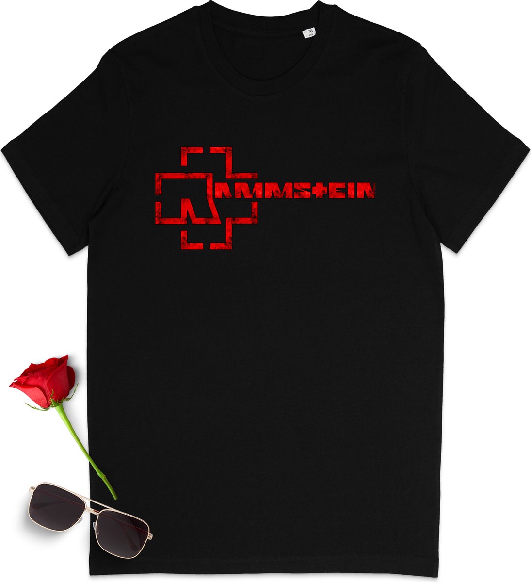 Heren T Shirt Rammstein - Zwart - Maat L