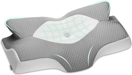 Ergonomic Pillow Ylekto Traagschuim Nekkussen - Ergonomisch Kussen Met Verkoelende Hoes Voor Rug-, Zij- En Buikslapers Orthopedisch Kussen Zijslaper