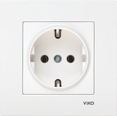 Panasonic Viko-Wandcontactdoos-Stopcontact Inbouw-Wit-Randaarde-Compleet-Karre Serie