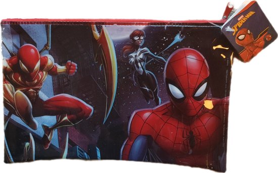 Spider-Man Federmäppchen Für Jugendliche – Blau/rot, Flaches Etui Mit 3 Fächern, Größe L