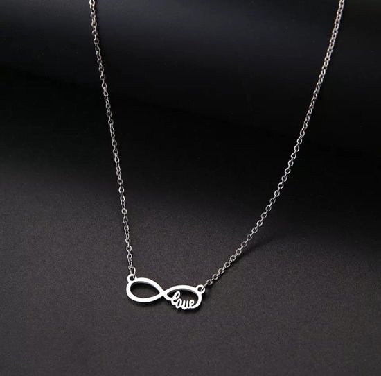 Foto: Wellness house ketting silver infinity love infinity ketting infinity sieraad kettinglengte 46 cm zilverkleurige ketting liefde love oneindig valentijnsdag cadeautje zen zen sieraad