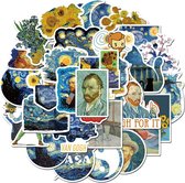 Van Gogh Stickers - Kunst - set 50 stuks - Laptop Stickers - Stickervellen