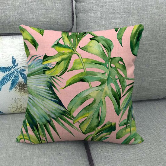 Kussenslopen 80x80cm Set van 4, Planten Bloemen Vogels Sofa Kussenslopen Dubbelzijdig Thuis Decoratieve zachte kussenslopen voor Woonkamer Bank Decor Outdoor Kussens Met Verborgen Rits Z-6049