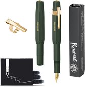 Kaweco - CLASSIC SPORT GROEN Fountain Pen - Extra Breed - Oktogonal Clip Vergoldet - Doosje Vullingen