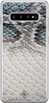 Casimoda® hoesje - Geschikt voor Samsung S10 - Oh My Snake - Backcover - Siliconen/TPU - Blauw