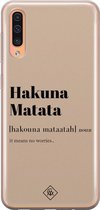 Casimoda® hoesje - Geschikt voor Samsung A50/A30s - Hakuna Matata - Backcover - Siliconen/TPU - Bruin/beige