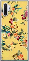 Casimoda® hoesje - Geschikt voor Samsung Note 10 Plus - Floral Days - Backcover - Siliconen/TPU - Geel