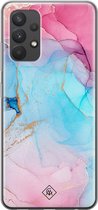 Casimoda® hoesje - Geschikt voor Samsung A32 4G - Marmer blauw roze - Backcover - Siliconen/TPU - Multi