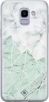 Casimoda® hoesje - Geschikt voor Samsung J6 (2018) - Marmer Mint Mix - Backcover - Siliconen/TPU - Mint