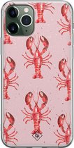 Casimoda® hoesje - Geschikt voor iPhone 11 Pro Max - Lobster All The Way - Siliconen/TPU telefoonhoesje - Backcover - Geen opdruk - Roze
