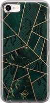 Casimoda® hoesje - Geschikt voor iPhone 8 - Abstract Groen - Siliconen/TPU telefoonhoesje - Backcover - Geometrisch patroon - Groen