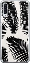 Casimoda® hoesje - Geschikt voor Samsung A70 - Palm Leaves Silhouette - Backcover - Siliconen/TPU - Zwart