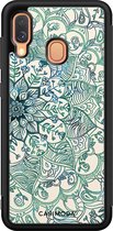 Casimoda® hoesje - Geschikt voor Samsung Galaxy A40 - Mandala Blauw - Zwart TPU Backcover - Geometrisch patroon - Blauw
