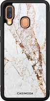 Casimoda® hoesje - Geschikt voor Samsung Galaxy A40 - Marmer Goud - Zwart TPU Backcover - Marmer - Goudkleurig