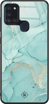 Coque en verre Samsung Galaxy A21s - Touch of mint - Mint - Coque arrière pour téléphone - Marbre - Casimoda