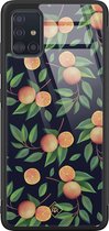 Casimoda® hoesje - Geschikt voor Samsung Galaxy A71 - Fruit / Sinaasappel - Luxe Hard Case Zwart - Backcover telefoonhoesje - Multi