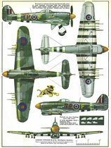 Wandbord - Hawker Typhoon - Jachtbommenwerper 2e Wereldoorlog