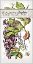 Set van VIER servetten Beaujolais Druiven - 100% katoen