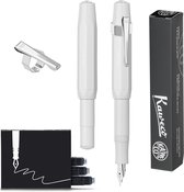 Kaweco - Vulpen Sport Skyline Wit Fountain Pen - Medium - Oktogonal Clip Chrome -  doosje vullingen