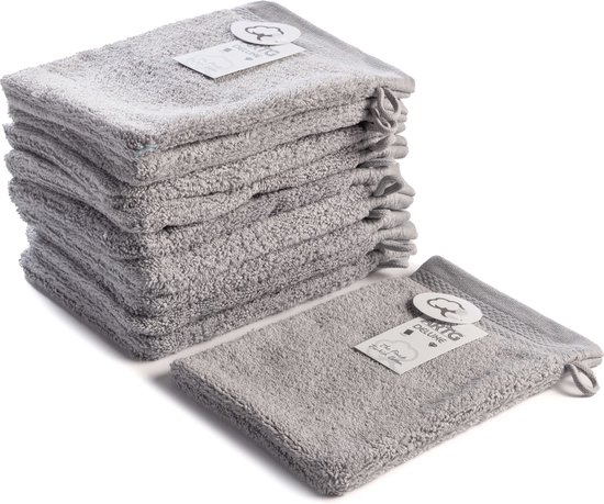 ARTG® DeLuxe - Washandjes - 700 grams kwaliteit - 16 x 21 cm - Lichtgrijs - Light Grey - SET van 10 stuks