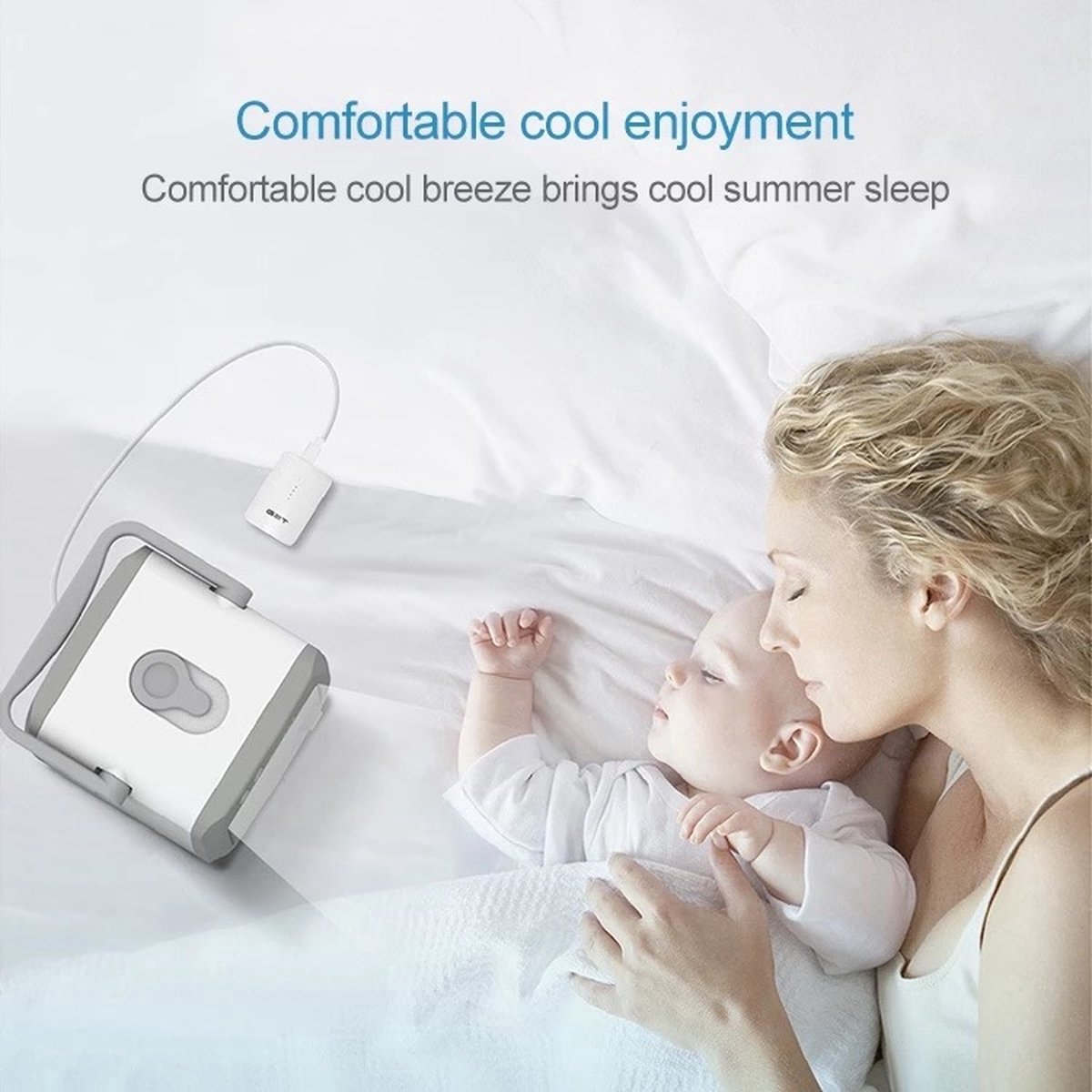 ICE Mini Airco luchtkoeler met watertank, luchtbevochtiger en USB, mobiele tafelventilator, energiezuinig, stil - Afbeelding 4