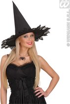WIDMANN - Spin halsketting zwart met strass voor volwassenen Halloween - Accessoires > Sieraden