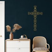 Wanddecoratie |Kruis | Cross | Metal - Wall Art | Muurdecoratie | Woonkamer | Buiten Decor |Gouden| 35x60cm