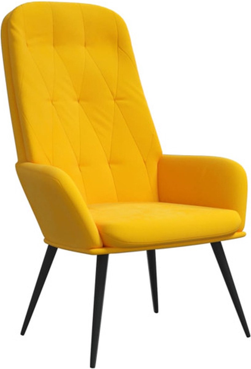 vidaXL Relaxstoel - fluweel - mosterdgeel