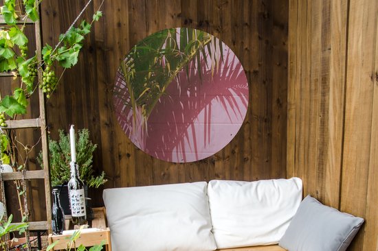 Garden Circle Plant - Été - Tropical - Rose - 90x90 - Affiche de Jardin Ronde - Extérieur - XXL