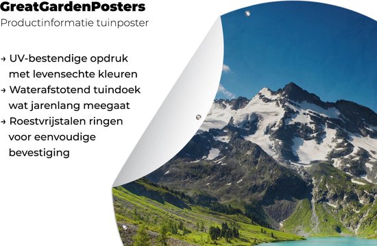 Garden Circle Snow - Berg - Water - 120x120 - Affiche de Jardin Ronde - Extérieur