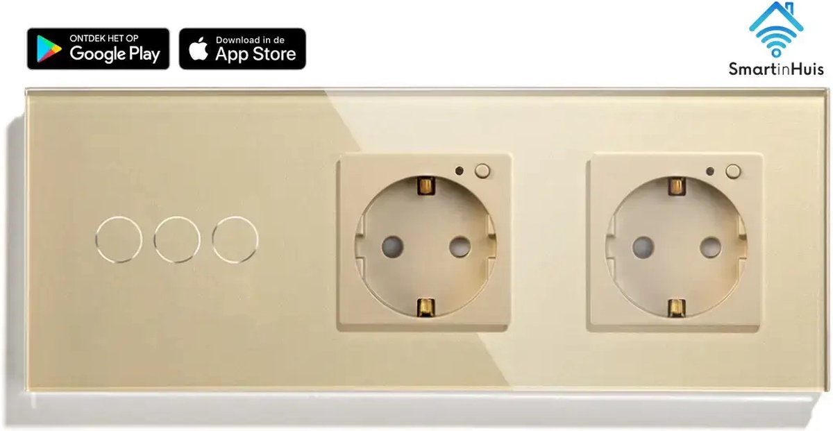 Smart - Dimmer met tweevoudig stopcontact - Goud