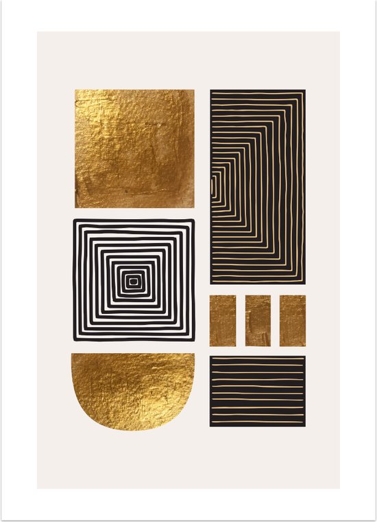 Golden Squares - Poster - B0 - 100 x 141.4 cm