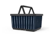 Fietsmand met slot en kliksysteem voor bagagedrager - voordrager The Basky basket design Tye Dye