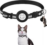 BJØRK Kattenhalsband Airtag - Reflecterend - Zwart - Verstelbaar - 20 tot 30 cm - Tracker- GPS - Geschikt voor Apple AirTag - Kattenriem - Katten Accessoire - Halsband Kat Airtag