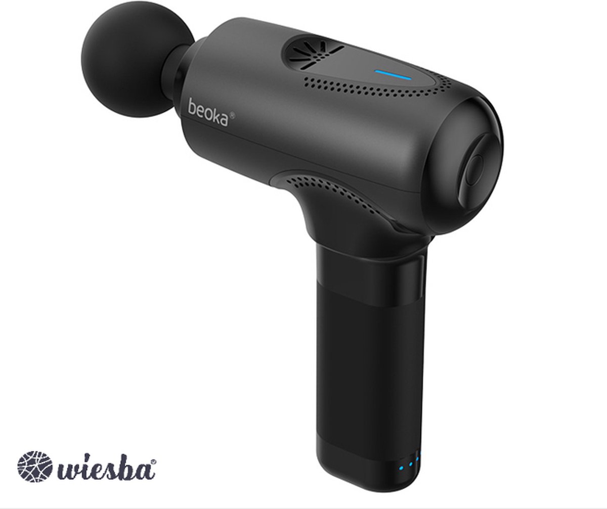 Beoka ® V2 Massage Gun PRO - Professioneel Massage Pistool - Sport en Relax Massage Apparaat - Zwart Massagepistool - Inclusief Koffer - Wiesba