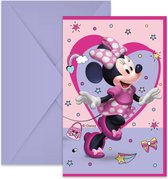 Minnie Mouse Uitnodigingen Papier FSC 14 x 9 cm - 6 stuks