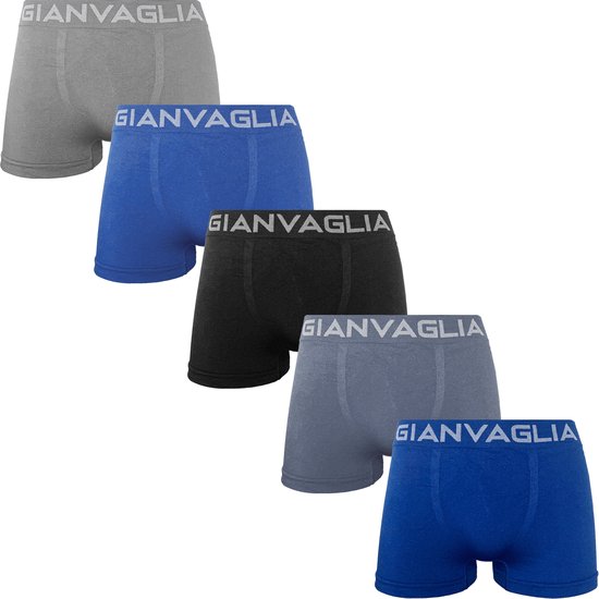 Microfiber Heren Boxershort - 10-pack - Blauw Grijs Zwart - Maat M/L - Heren Ondergoed - Merkloos