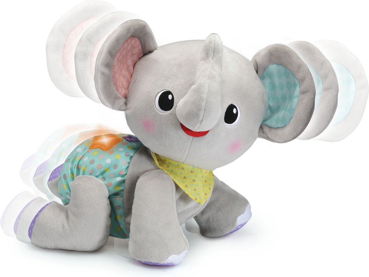 Bol.com VTech Kruip & Leer Baby Olifant - Moedigt Kruipen Aan - Interactief Speelgoed - Knuffel Leert Cijfers & Kleuren - 9 tot ... aanbieding