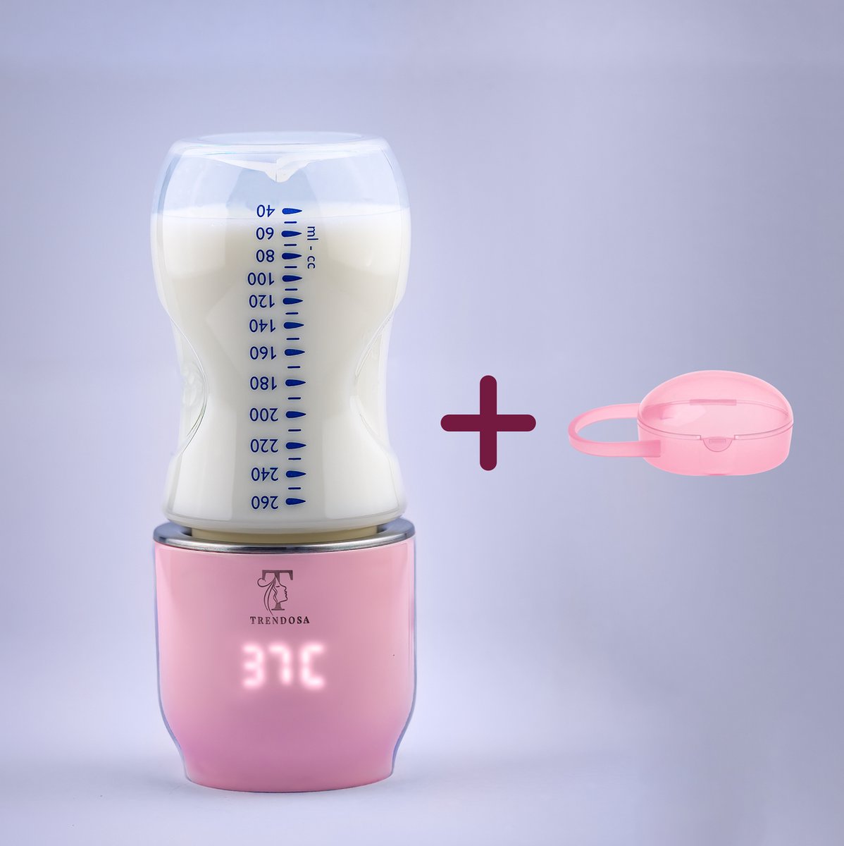 Trendosa Flessenwarmer Set - Draagbare Baby Flessenwarmer voor Onderweg- Incl speendoosje- Roze