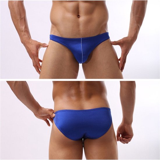 Sexy zwemslip mannen laag model - zwembroek - blauw - maat M/L | bol.com
