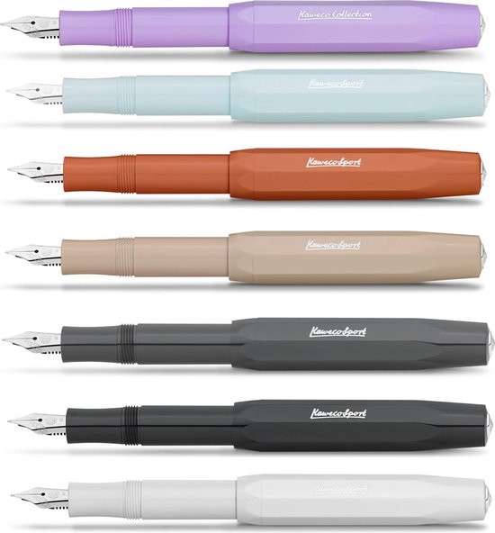 Kaweco - Stylo Plume (3pc) - Stylo Plume Sport Skyline Mint Stylo Plume - Extra Fin - Clip Octogonal Nostalgique Chrome - boîte recharges