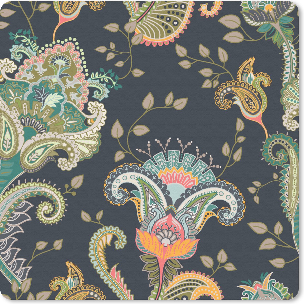 Muismat 30x30 cm - Mousepad Bloemen - Chic - Vintage - Bohemian - Patroon - Muismatten