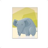 PosterDump - Safari olifant dikke blije dieren - Baby / kinderkamer poster - Dieren poster - 40x30cm
